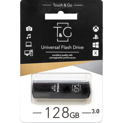Накопичувач 3.0 USB 128GB T&G Vega серiя 121 Black