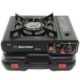 портативна газова плита одноконфоркова з кейсом та бічним перехідником для балона, 2в1 BDZ-155-A