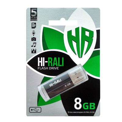Накопичувач USB 8GB Hi-Rali Corsair серiя чорний