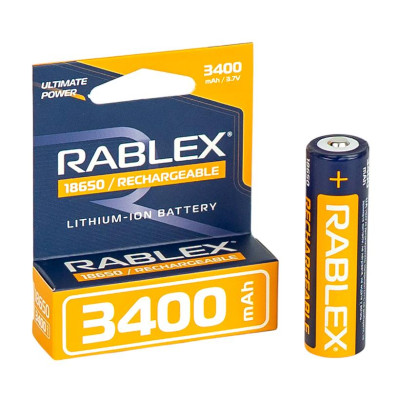 аккумулятор RABLEX Li-ION 18650 3400mAh 3.7V (1шт/40шт/400шт)
