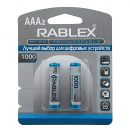 акумулятор Rablex Rechargeable R-03 (міні-пальчиковий) 1000mAh 1.2V (2шт/24шт/120
