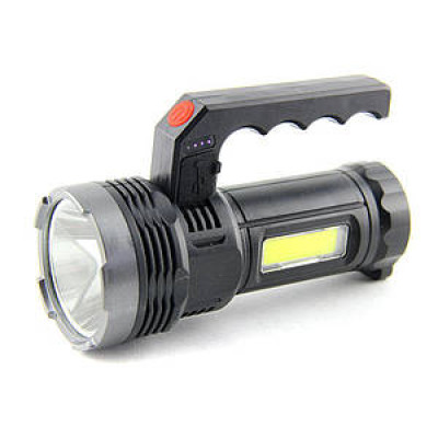 Ліхтарик ручний 1led 3w+10cob з індикацією заряду