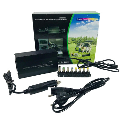 універсальний зарядний пристрій від мережі та від прикурювача для ноутбуків з 8-ма насадками DC 12-24V 120ват ART-0127