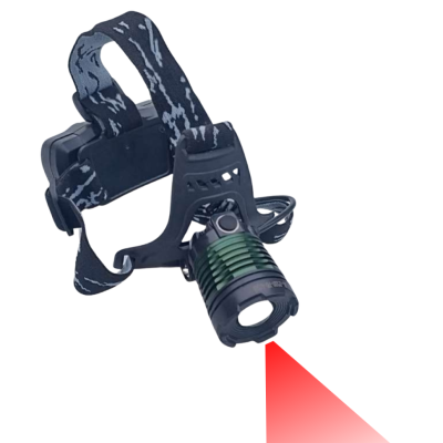 Ліхтар налобний 2188-XPE(Red), 2х18650, signal light, ЗУ microUSB, zoom, Box