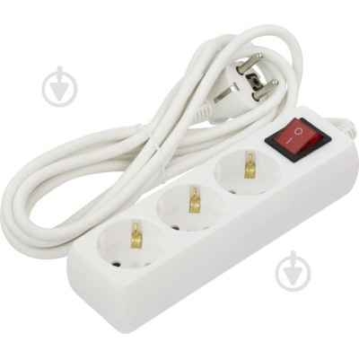 Подовжувач 10А/16А ПВС,5м с кнопкой