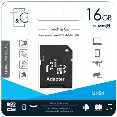 Карта пам'яті microSDHC (UHS-1) 16GB class 10 T&G