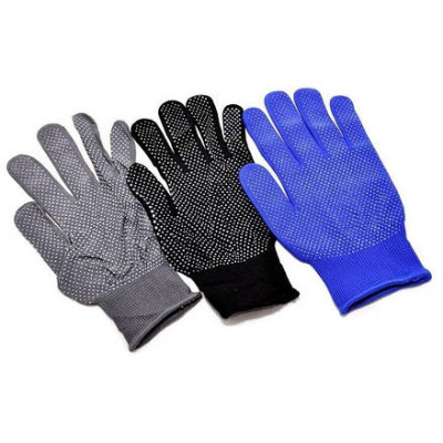 Рукавички нейлонові ПВХ у білу точку