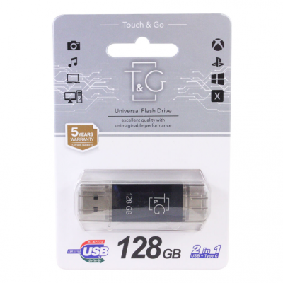 Накопичувач 3.0 USB 128GB T&G Type-C 009 серія Star чорний