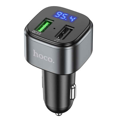 Адаптер автомобільний HOCO Fighter BT FM transmitter E67 |BT5.0, 2USB, U Disk, 3A, QC|