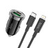 Адаптер автомобільний HOCO Type-C to Lightning Cable Leading car charger Z44 |2USB, 3A, 20W, QC/PD|