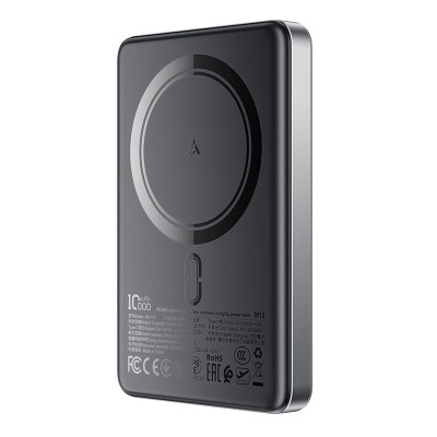 ACEFAST PD ultra-thin magnetic wireless charging power bank M12 10000mAh |1Type-C, 20W/3A, PD/QC|