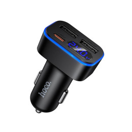 Адаптер автомобільний HOCO Barry digital display car charger Z63A |2USB/1Type-C, 42W/3A, PD/QC|
