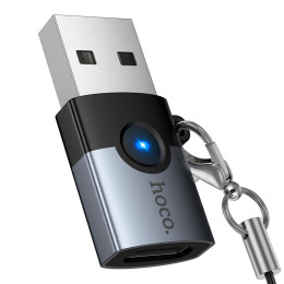 Перехідник HOCO Victory USB male to Type-C female adapter UA46B |USB3.0, 60W, LED|