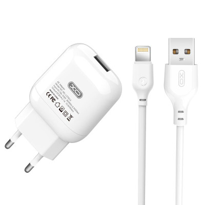 Адаптер мережевий XO Lightning Cable charger L37 |1USB, 2.1A|