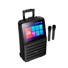 Акустика-караоке HOCO Spacious outdoor karaoke BT speaker with dual microphone and 768p display DS70 |BT5.0, USB/AUX/TF, 60W, 3h, EQ|
