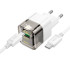 Адаптер мережевий HOCO Type-C to Type-C cable Platinum dual-port C131A |1USB/1Type-C, 30W/3A, PD/QC|