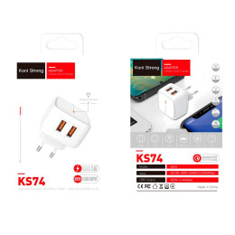 Адаптер мережевий Koni Strong KS74 |2USB, 2.4A|