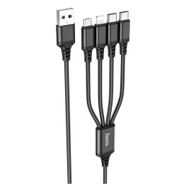 Кабель Hoco Combo 4-in-1 2type-C+Lightning + Micro USB Super charging cable X76 |1M, 2A| Кабель Hoco Combo 4-in-1 2type-C+Lightning + Micro USB Super charging cable X76 |1M, 2A|