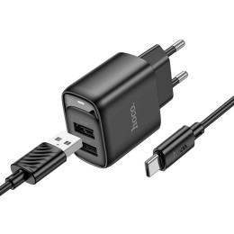 Адаптер мережевий HOCO Type-C Cable Cable Smart Dual-port charger C141A |2USB. 2.1A/10.5W| Адаптер мережевий HOCO Type-C Cable Cable Smart Dual-port charger C141A |2USB. 2.1A/10.5W|