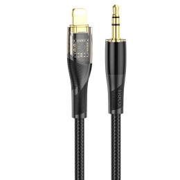 Кабель HOCO 3.5mm to lightning Transparent Discovery Edition Digital audio conversion cable UPA25 |1M|