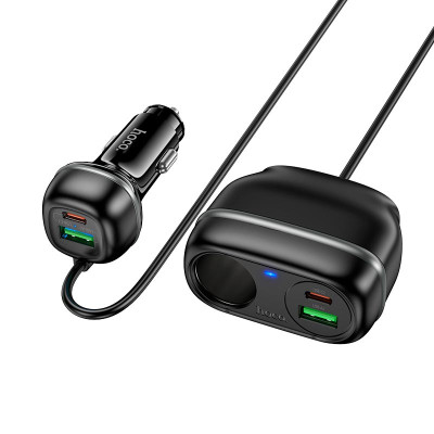 Адаптер автомобільний HOCO Rank car charger Z59A |2USB/2TypeC/1 slot 240W cigarette lighter, PD30W/QC, 96W/3A|