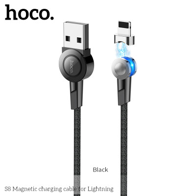 Кабель Hoco Магнітний Lightning Rotatable plug S8 |1.2m, 2.4A|