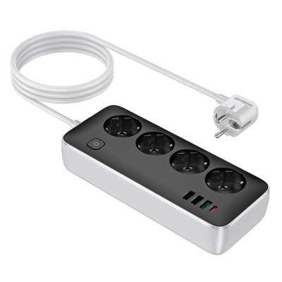 Подовжувач Hoco Sunlight 4-bit desktop socket (L=3M) AC22 |3USB/1Type-C, 30W/3A, PD/QC|