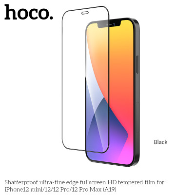 Захисне скло Hoco Shatterproof edge HD tempered film для iPhone 12/12 Pro 6.1 " (A19)