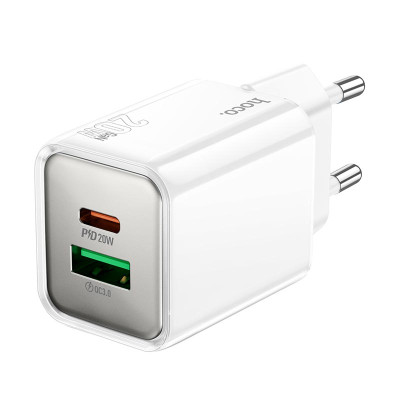 Адаптер мережевий HOCO Glorious N46 |1USB/1Type-C, 20W/3A, PD/QC|