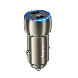 Адаптер автомобільний HOCO Tough dual port car charger Z48 |2Type-C, 40W/3A, PD/QC|