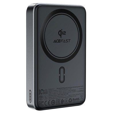 ACEFAST PD Qi2 magnetic wireless charging power bank M11 10000mAh |1Type-C, 30W/3A, PD/QC|