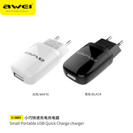 Адаптер мережевий AWEI Small Portable C-821 |1USB, 2A|