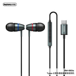 Навушники REMAX Type-C Metal Wired Earphone for Music & Call RM-660a