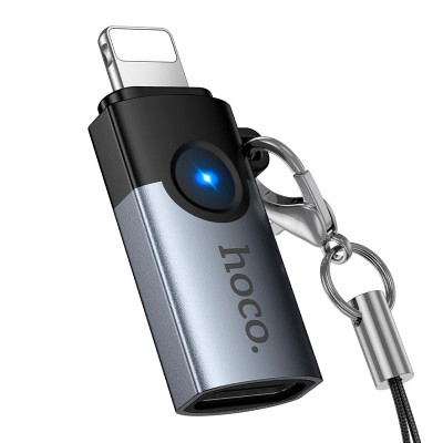 Перехідник HOCO Victory iP male to Type-C female adapter UA46A |OTG, LED|