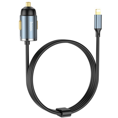 Адаптер автомобільний Hoco Lightning Cable Car charger NZ7 |1USB, 20W/3A, PD/QC|