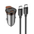 Адаптер автомобільний Hoco Rigorous port Car charger NZ16B (Type-C to Type-C set) |2Type-C, 45W/3A, PD25W/QC|