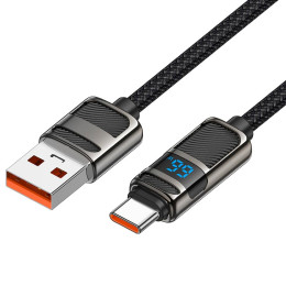 Кабель HOCO Type-C Line charging data cable with display U137 |1.2m, 5A/66W|