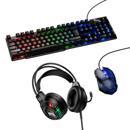 Набір Gaming Combo HOCO Handsome luminous keyboard mouse headset set DI86 (UA/EN/ru Layouts)