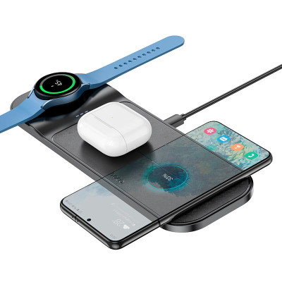 Зарядка Qi HOCO Step 3-in-1 wireless fast charger CQ6 (Samsung Watch) |223 W Total|