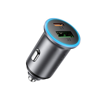 Адаптер автомобільний ACEFAST PD dual port metal car charger B15 |1Type-C/1USB, PD/QC, 65W/3A|
