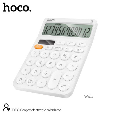 Калькулятор HOCO Cooper electronic calculator DI83 |12 digits, battery+solar power|