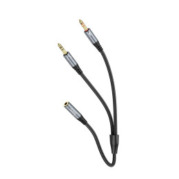 Кабель HOCO 2-in-1 3.5 headset audio adapter Cable UPA21 (female to 2male) |0.25M|