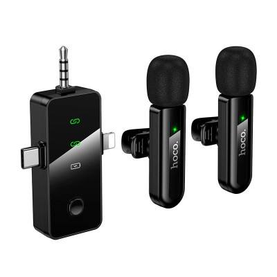 Мікрофон HOCO Fair dual-mic wireless microphone L20C (iP/Type-C/3.5) |ENC, 2.4G|