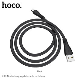 Кабель Hoco Micro USB TPE Flat Noah X40 |1m, 2.4A|