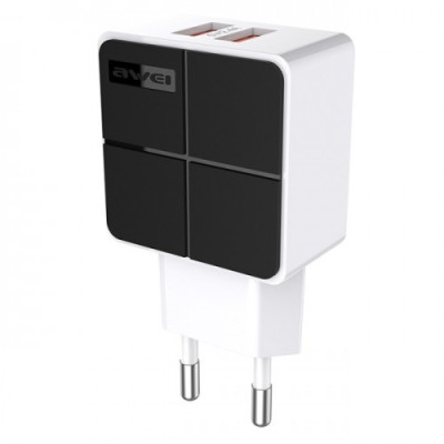 Адаптер мережевий AWEI C-500 |2USB, 2.4A|