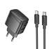 Адаптер мережевий HOCO Type-C to Type-C Cable Bright charger set CS61A |1USB/1Type-C, 30W/3A|