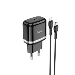 Адаптер мережевий HOCO Type-C to Lightning Cable Victorious single port charger set N24 |1Type-C, 20W/3A, PD/QC|