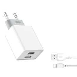 Адаптер мережний XO Type-C Cable Dual USB charger L65 |2USB, 2.4A|