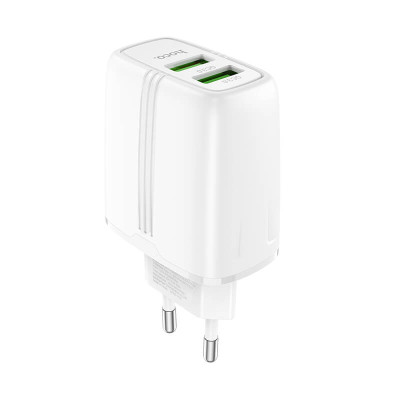 Адаптер мережевий HOCO Yizhan Dual Port N12 |2USB, 3A,QC3.0, 18W|