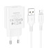 Адаптер мережевий BOROFONE Lightning Cable Aspirer single port charger set BA74A |1USB, 2.1A|